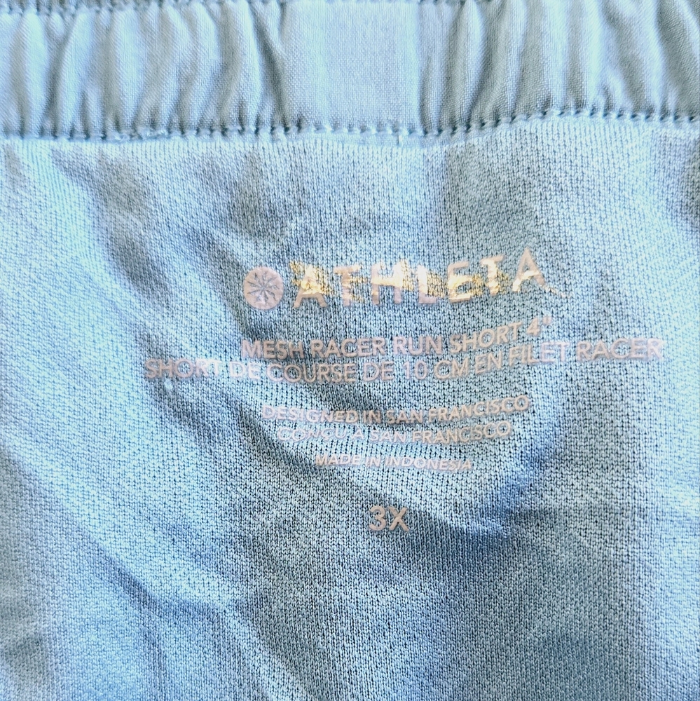 🏷️ATHLETA Mesh Racer Run High Rise 3 Short Teal Blue Size 3X - Picture 5 of 11